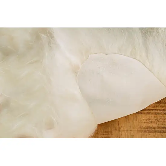 White Natural Wool Long-Haired Sheepskin Area Rug Photo 3