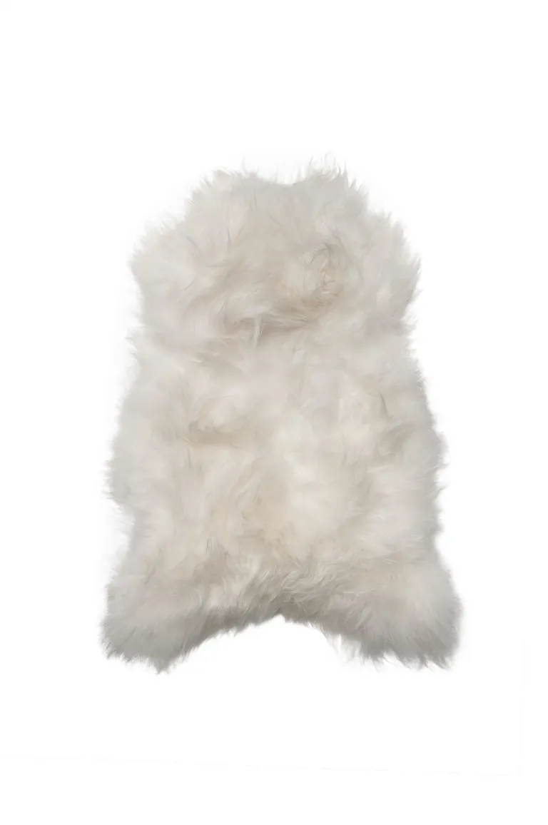 White Natural Wool Long-Haired Sheepskin Area Rug Photo 2