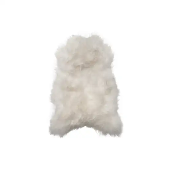 White Natural Wool Long-Haired Sheepskin Area Rug Photo 2