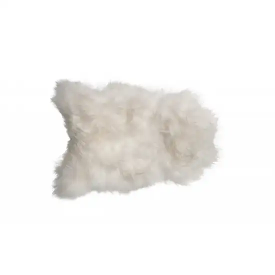 White Natural Wool Long-Haired Sheepskin Area Rug Photo 1