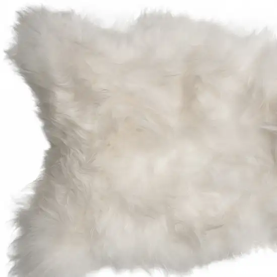 White Natural Wool Long-Haired Sheepskin Area Rug Photo 7