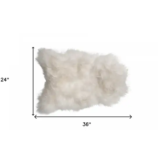 White Natural Wool Long-Haired Sheepskin Area Rug Photo 3