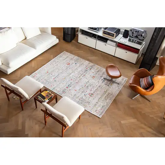 White Oriental Non Skid Area Rug Photo 8