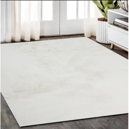 White Shag Area Rug Photo 1