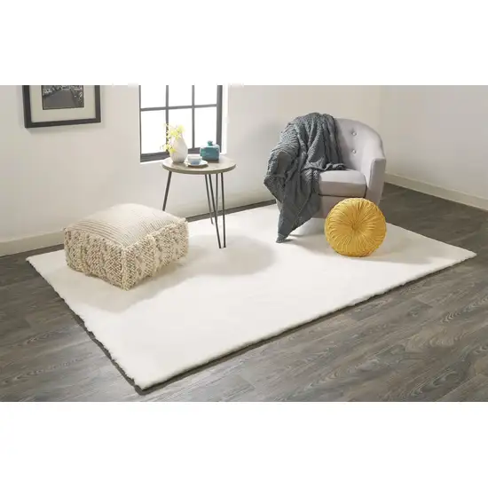 White Shag Area Rug Photo 4