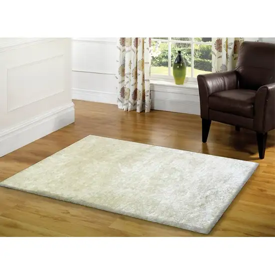 White Shag Hand Tufted Area Rug Photo 6