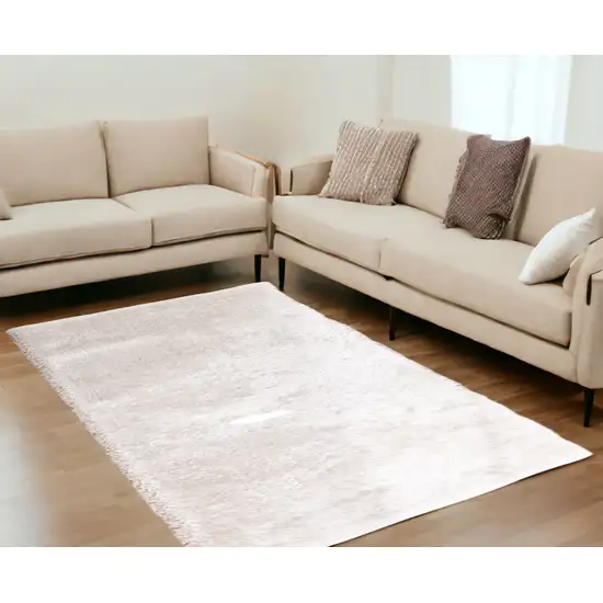 White Shag Hand Tufted Area Rug Photo 1