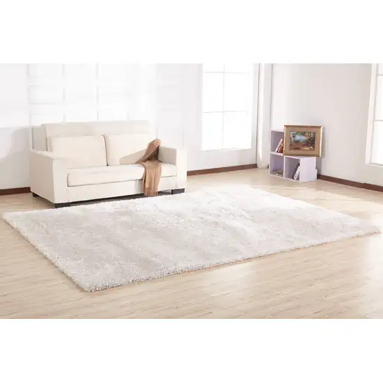 White Shag Hand Tufted Area Rug Photo 7