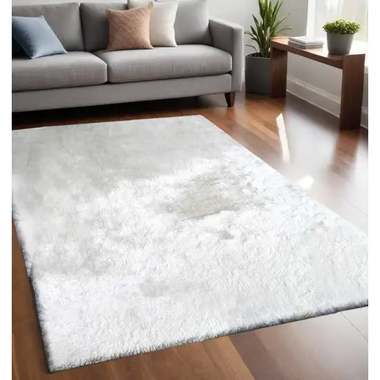 White Shag Hand Tufted Area Rug Photo 1