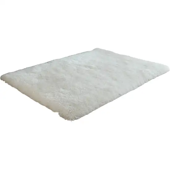 White Shag Hand Tufted Area Rug Photo 2