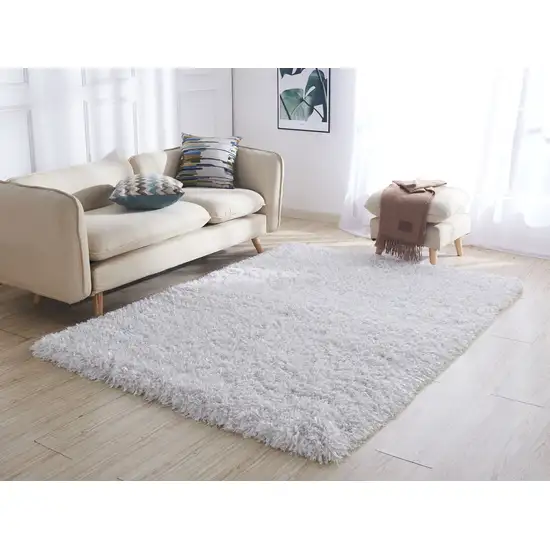 White Shag Hand Tufted Area Rug Photo 5