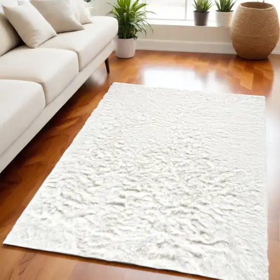 White Shag Hand Tufted Area Rug Photo 2