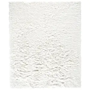 Photo of White Shag Hand Tufted Area Rug