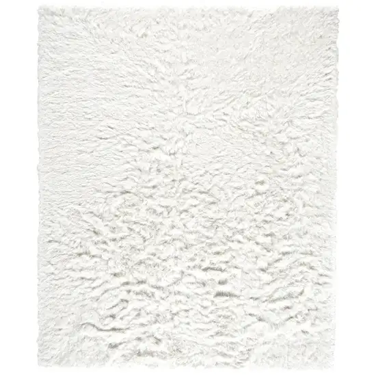 White Shag Hand Tufted Area Rug Photo 4