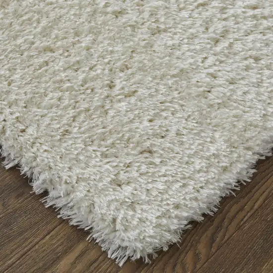 White Shag Power Loom Stain Resistant Area Rug Photo 3