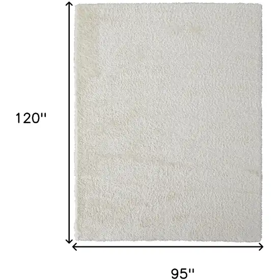 White Shag Power Loom Stain Resistant Area Rug Photo 10