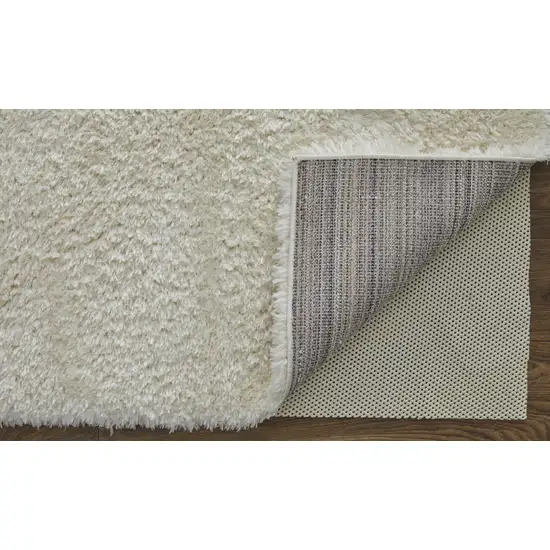 White Shag Power Loom Stain Resistant Area Rug Photo 4