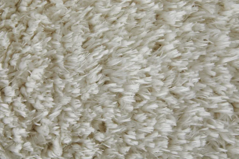 White Shag Power Loom Stain Resistant Area Rug Photo 5