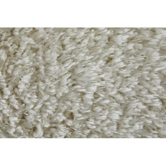 White Shag Power Loom Stain Resistant Area Rug Photo 5