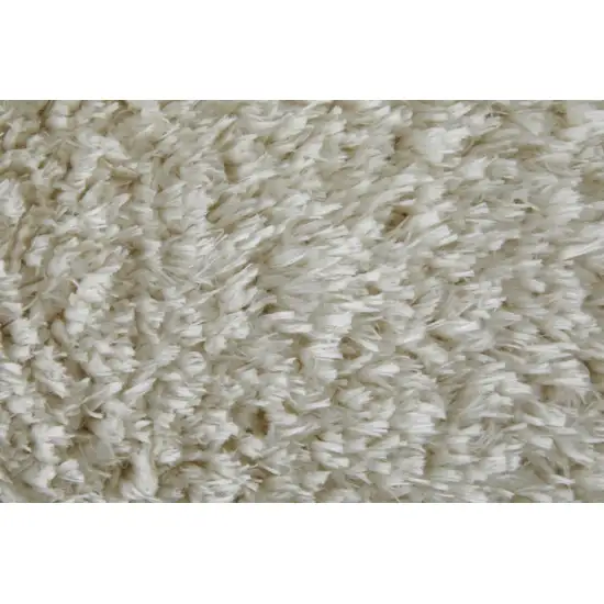 White Shag Power Loom Stain Resistant Area Rug Photo 9