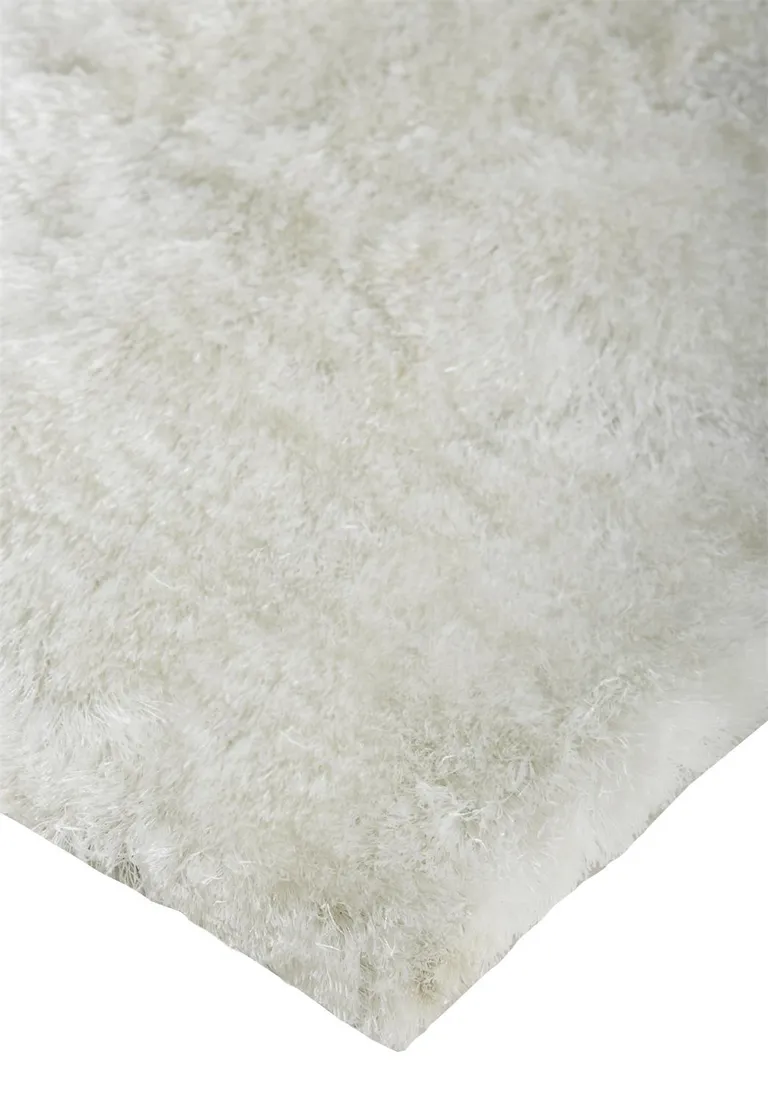 White Shag Tufted Handmade Area Rug Photo 3