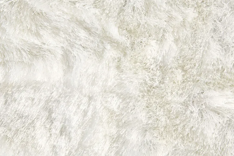 White Shag Tufted Handmade Area Rug Photo 5