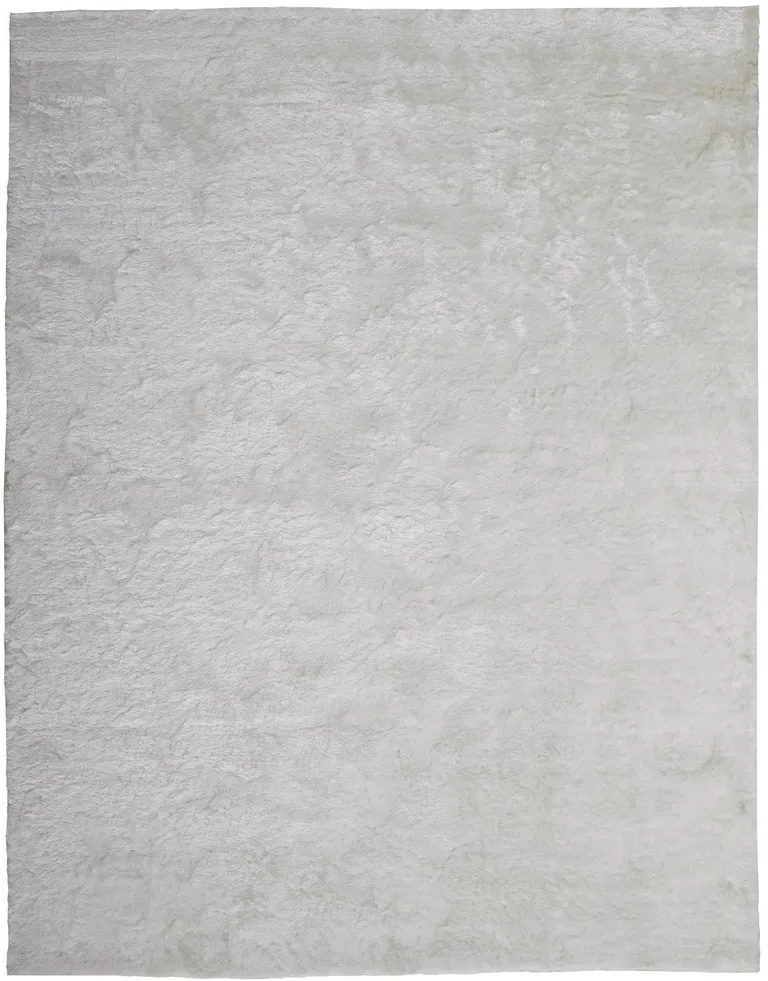 White Shag Tufted Handmade Area Rug Photo 1