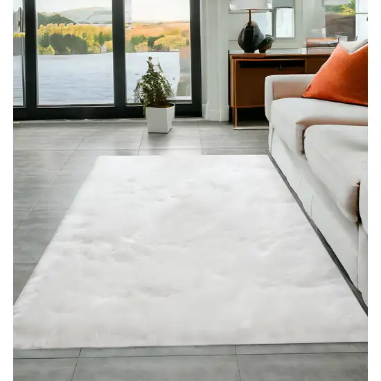 White Sheepskin Washable Area Rug Photo 1