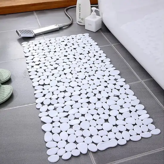 White Spa Pebbles Bathtub Mat Photo 2