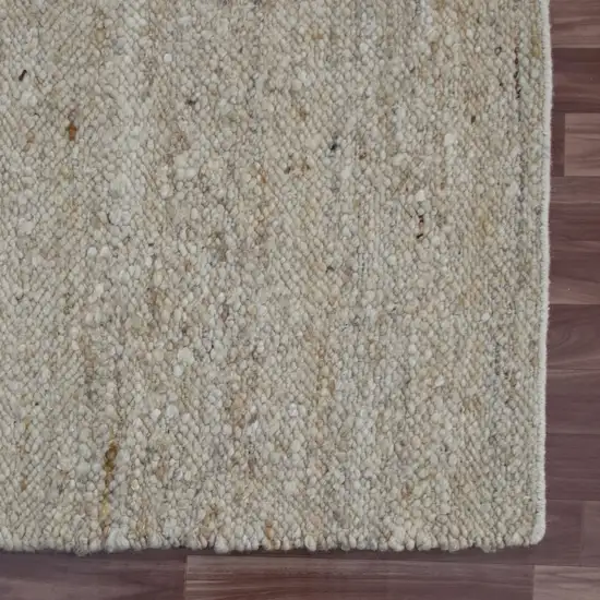 White Wool Hand Woven Area Rug Photo 3