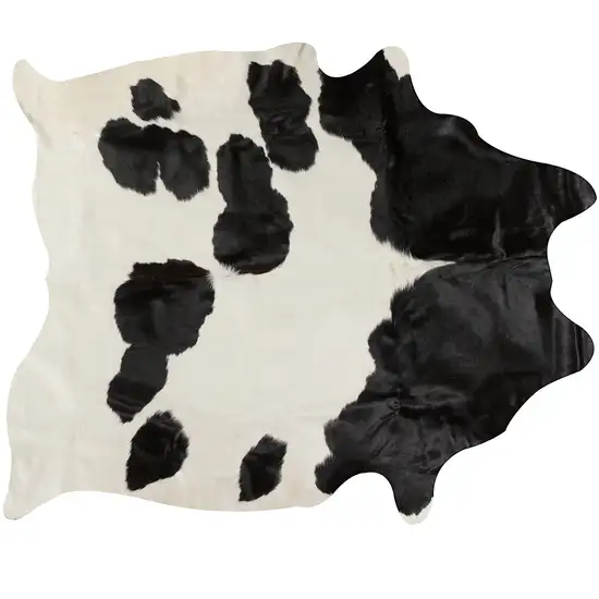 White and Black Cowhide  Rug Photo 1