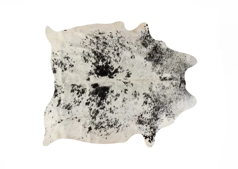 White and Black Cowhide  Rug Photo 1