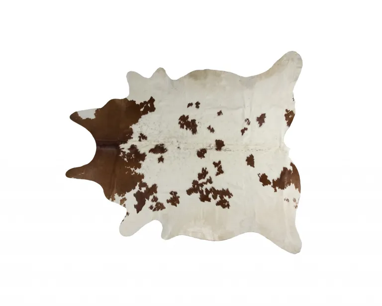 White and Brown Cowhide  Rug Photo 1