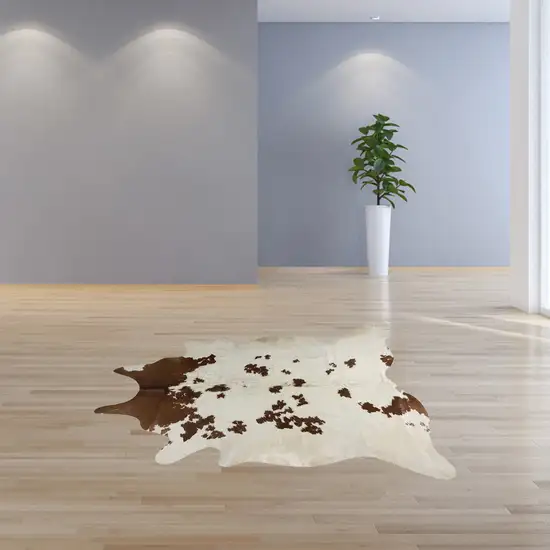 White and Brown Cowhide  Rug Photo 3