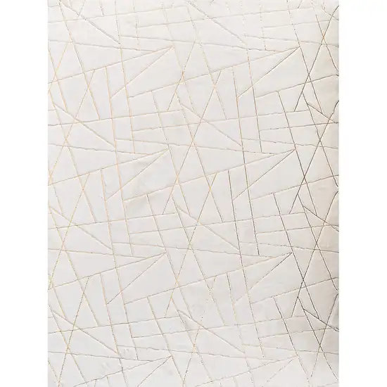 White and Gold Faux Fur Abstract Shag Non Skid Area Rug Photo 2