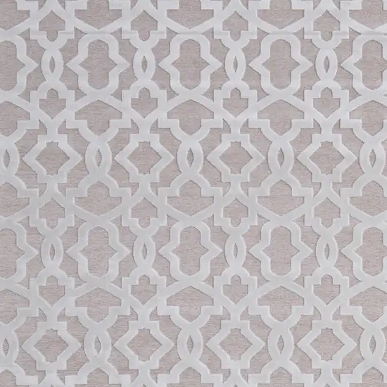 White and Pink Geometric Power Loom Area Rug Photo 6