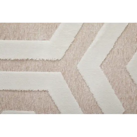 White and Pink Geometric Power Loom Area Rug Photo 7