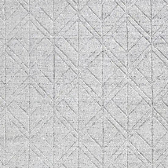 White and Silver Geometric Hand Woven Area Rug Photo 5