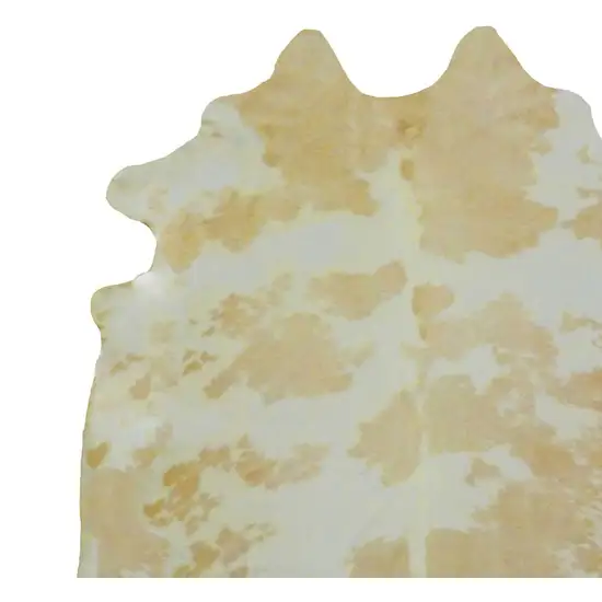 White and Tan Brazilian Natural Cowhide Area Rug Photo 2