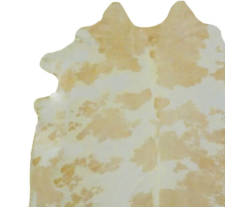 White and Tan Brazilian Natural Cowhide Area Rug Photo 2