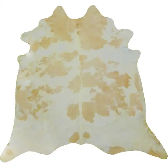 White and Tan Brazilian Natural Cowhide Area Rug Photo 1