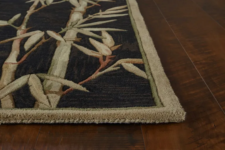 Wool Black and Bamboo Area Rug Photo 3