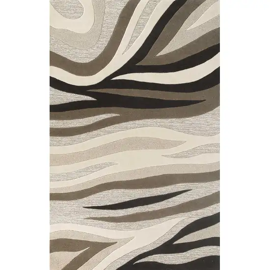 Wool Black Or  Beige Area Rug Photo 2