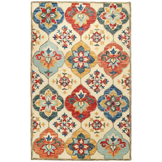 Wool Geometric Tufted Stain Resistant Area Rug Photo 1