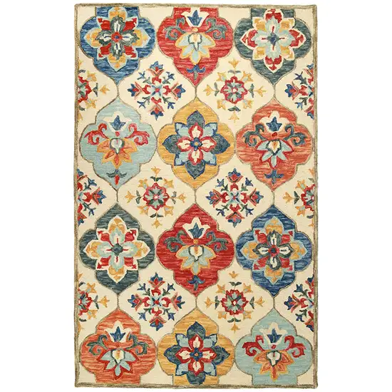 Wool Geometric Tufted Stain Resistant Area Rug Photo 1