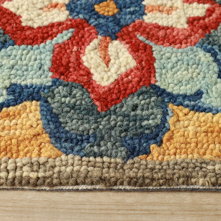 Wool Geometric Tufted Stain Resistant Area Rug Photo 5