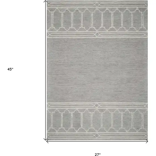 Wool Grey Area Rug Photo 3