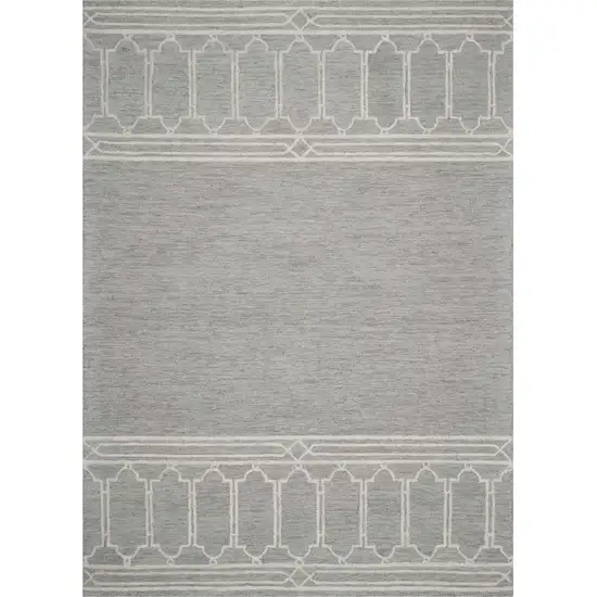 Wool Grey Area Rug Photo 6