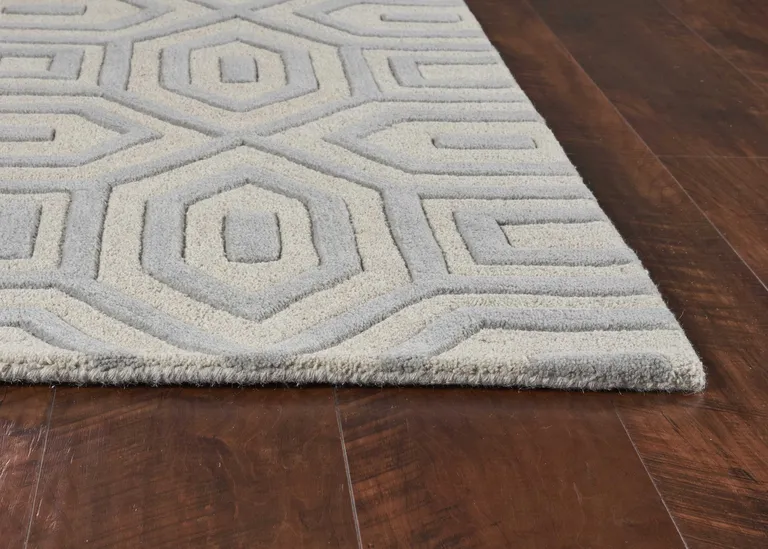 Wool Grey Area Rug Photo 5