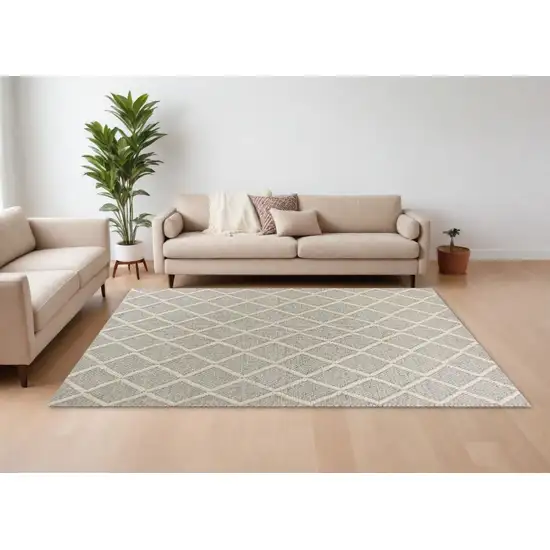 Wool Grey Area Rug Photo 1